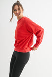 Maraschino Mineral Washed Lace Sweatshirt