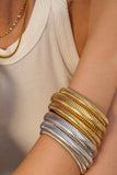 Stretch Wide Titanium Steel Textured Bracelet