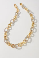 Two Tone Oval Cable Link Necklace