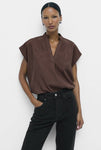 Wynn Suede Top Brown