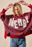 Merry Plaid Oversized Top