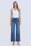 High Rise Medium Wash Ankle Wide Jeans