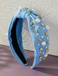Pearl and Rhinestone Knot Top Headband 2 Colors