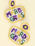 Mardi Gras Beaded Earrings