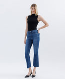 High Rise Raw Hem Kick Flare Jeans