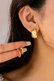 MIXED TEXTURE GOLD CRESCENT HOOP TRIO
EARRING SET