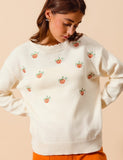 Embroidered Pumpkins Sweater