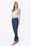 High Rise Patch Pocket Ankle Flare Jeans