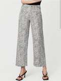 High Rise Patch Pocket Muted Leopard Print Baggy Wide Jeans