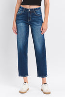 High Rise Slim Barrel Leg Jeans