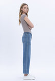 Elastic Waist Wide Leg Utility Jeans