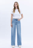 High Rise Clean Cut Raw Hem Jeans