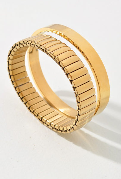 Modern Double Bar Chain Bracelet