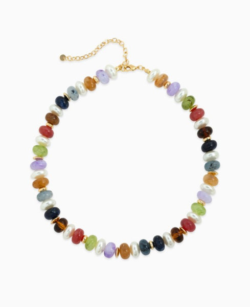 Marble Color Pearl Beaded Necklace