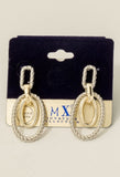 Gold Plated Two Tone Layered Oval Hoops Dangle
Earrings