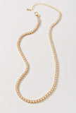 18k Brass Rhinestone Tennis Necklace