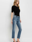 High Rise Slim Straight- Medium Wash