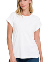 Cotton Crew Neck Tee- White