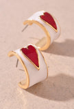 Bold Epoxy Hoop Heart Earrings