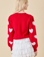 Heart On My Sleeve Pearl Sweater