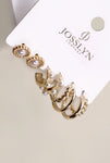 Gold Pearl Hoop Stud Trio Earrings