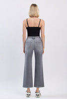 High Rise Ankle Wide Leg Jeans Gray Wash