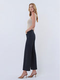 High Rise Patch Pocket Crop Striped Wide Jeans