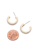 Gold Dipped Pearl Hoop Earrings