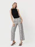 High Rise Patch Pocket Muted Leopard Print Baggy Wide Jeans