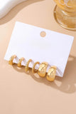 MIXED TEXTURE GOLD CRESCENT HOOP TRIO
EARRING SET