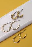 Marquise Etched Trio of Mini Hoops