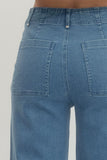 High Rise Center Seam Wide Leg Jeans