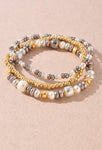 Mixed Metals Beaded Bracelet Set