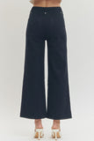 Front Seam Stretch Twill Pants- Navy