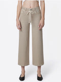 High Rise Taupe Crop Wide Leg Jeans
