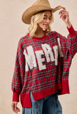 Merry Plaid Oversized Top