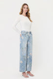 High Rise Floral Vintage Wide Leg Jeans