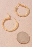 Gold Dipped Crystal Trim Hoop Earrings