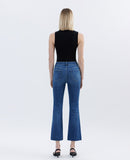 High Rise Raw Hem Kick Flare Jeans