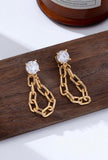 CRYSTAL STUD HOOP AND DROP LINK
EARRINGS