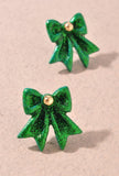 Christmas Ribbon Bow Earrings