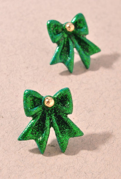 Christmas Ribbon Bow Earrings
