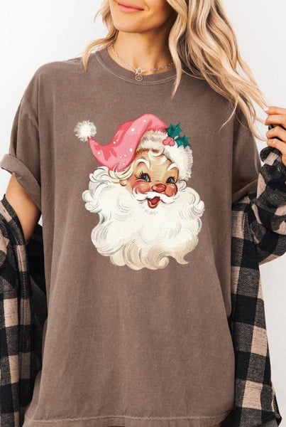 Retro Santa Garment Died Graphic Tee