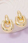 Gold Dipped Rounded Door Knocker Earrings