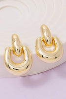 Gold Dipped Rounded Door Knocker Earrings