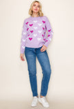 Lavender Hearts Sweater