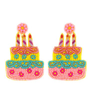 Beaded Birthday Cake Earrings