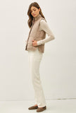 Mocha Suede Feel Puffer Vest