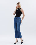 High Rise Raw Hem Kick Flare Jeans