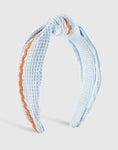 Waffle Ric Rac Top Knot Headband- Blue/Orange